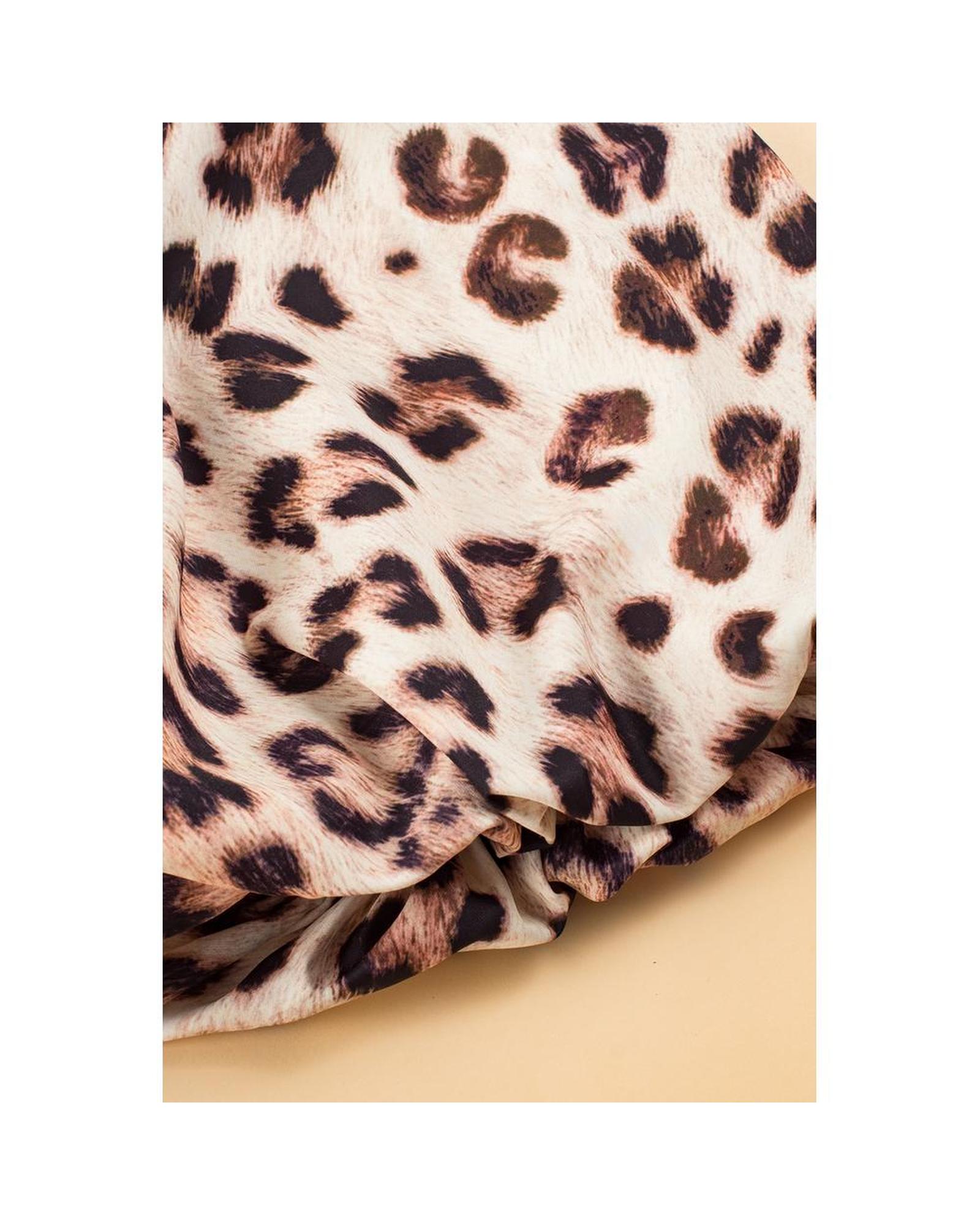 Azura Exchange Bright Pink Leopard Colorblock Patchwork Bubble Sleeve Maxi Dress - Picture 30 of 44