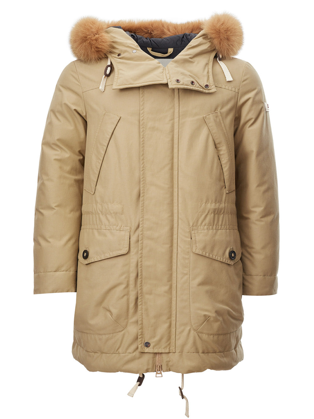 Quilted Parka with Fur Collar