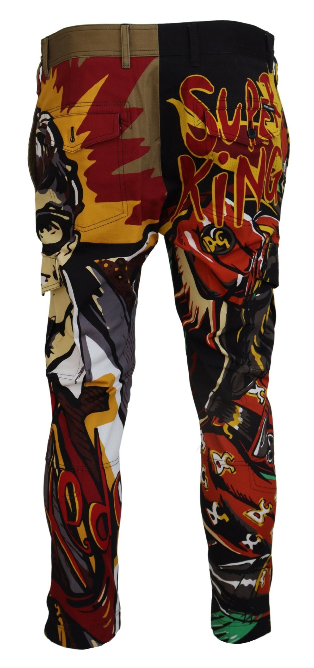 Cartoon Print Cargo Trousers with Logo Details