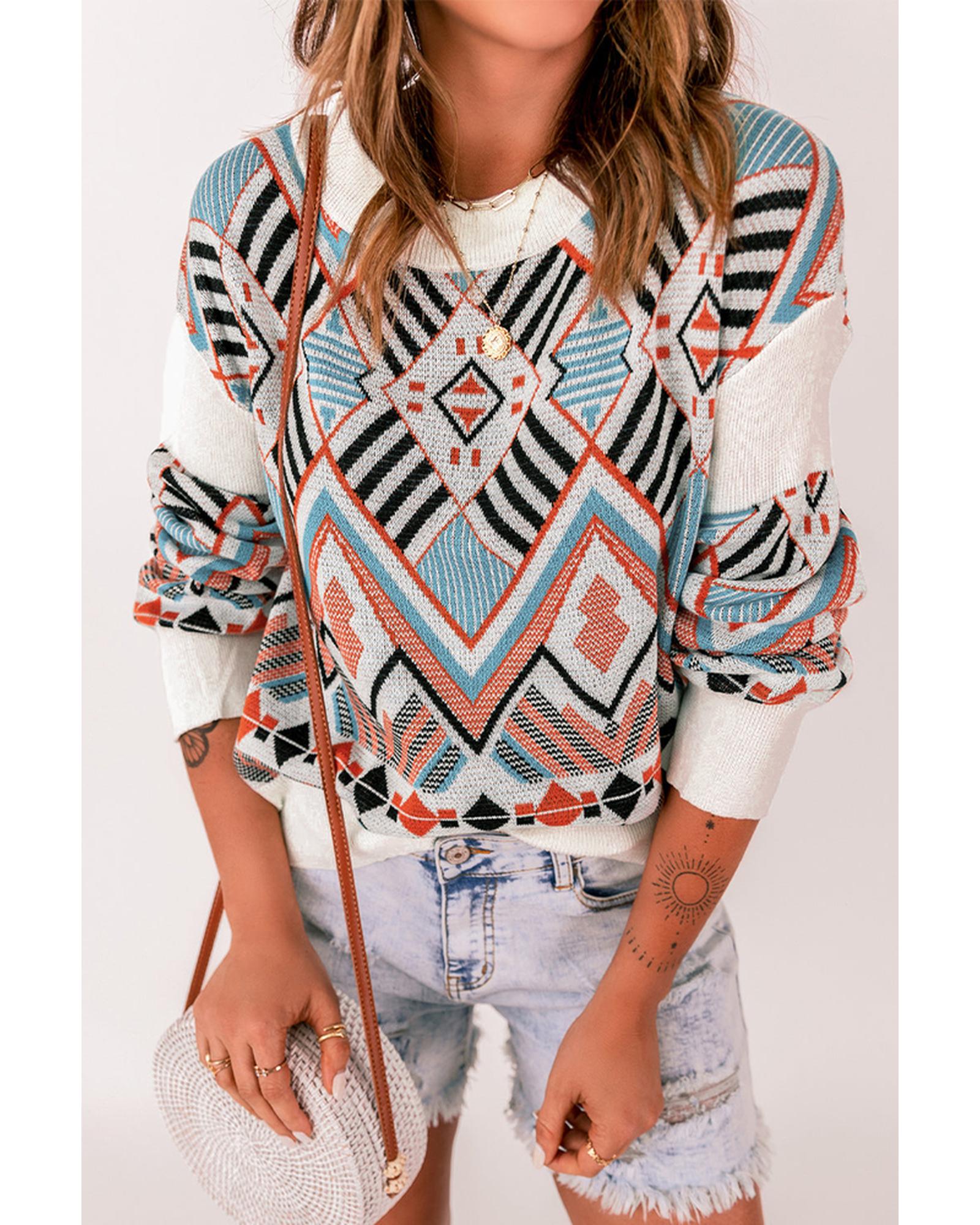 Aztec deals print sweater