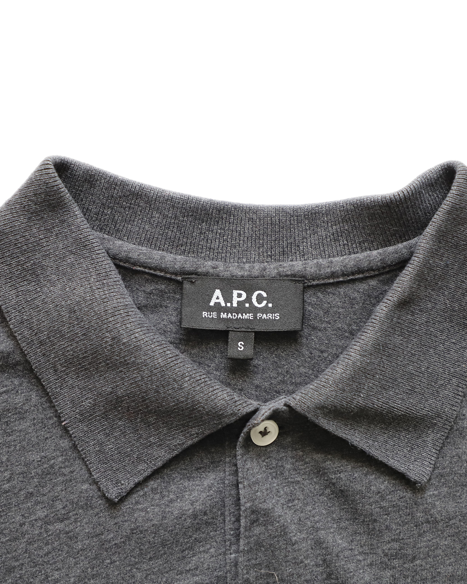 Embroidered Polo Shirt in Grey Cotton