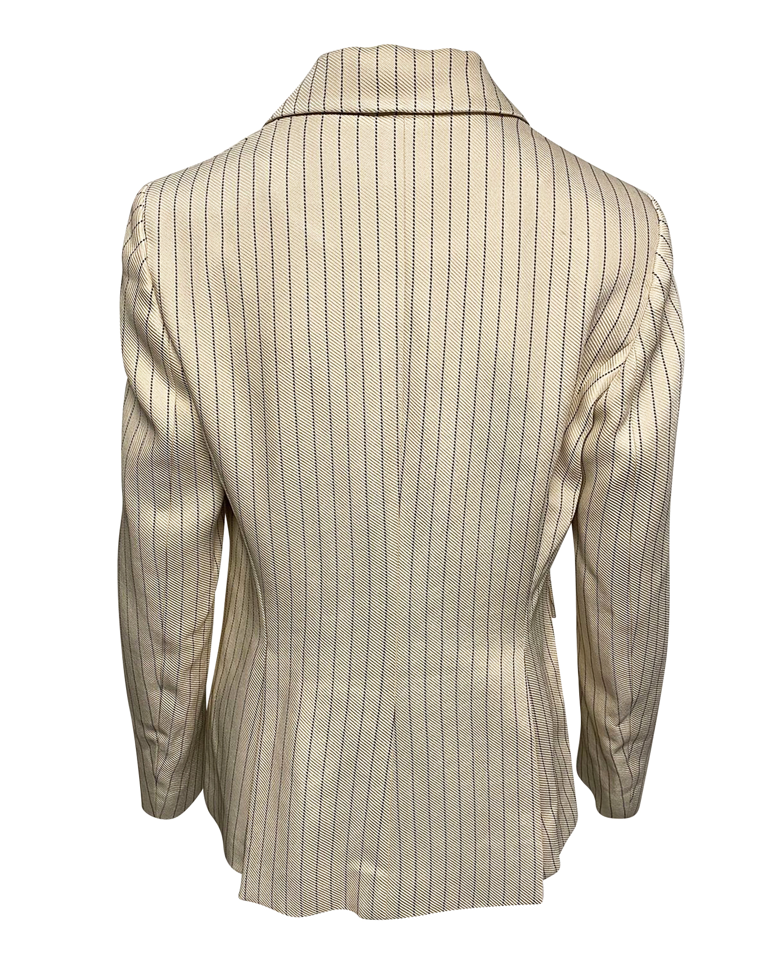 Striped Jacket in Cream Viscose