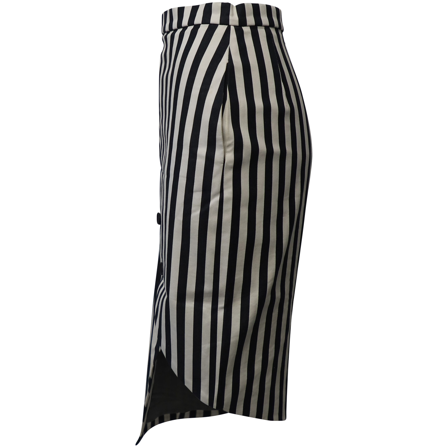 Asymmetric Striped Cotton Skirt