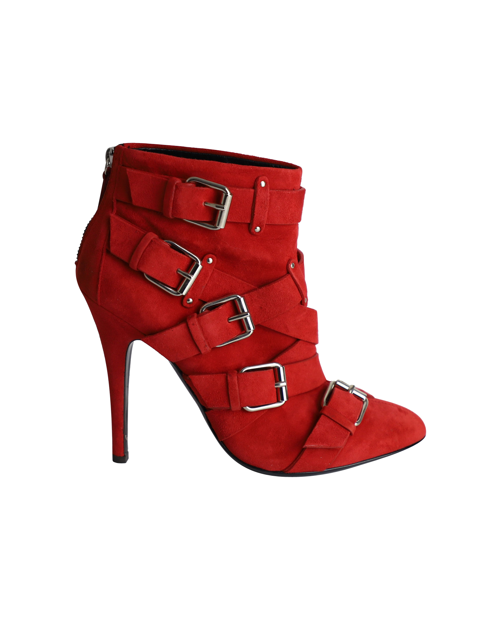 Collaboration Ankle Boots in Red Suede