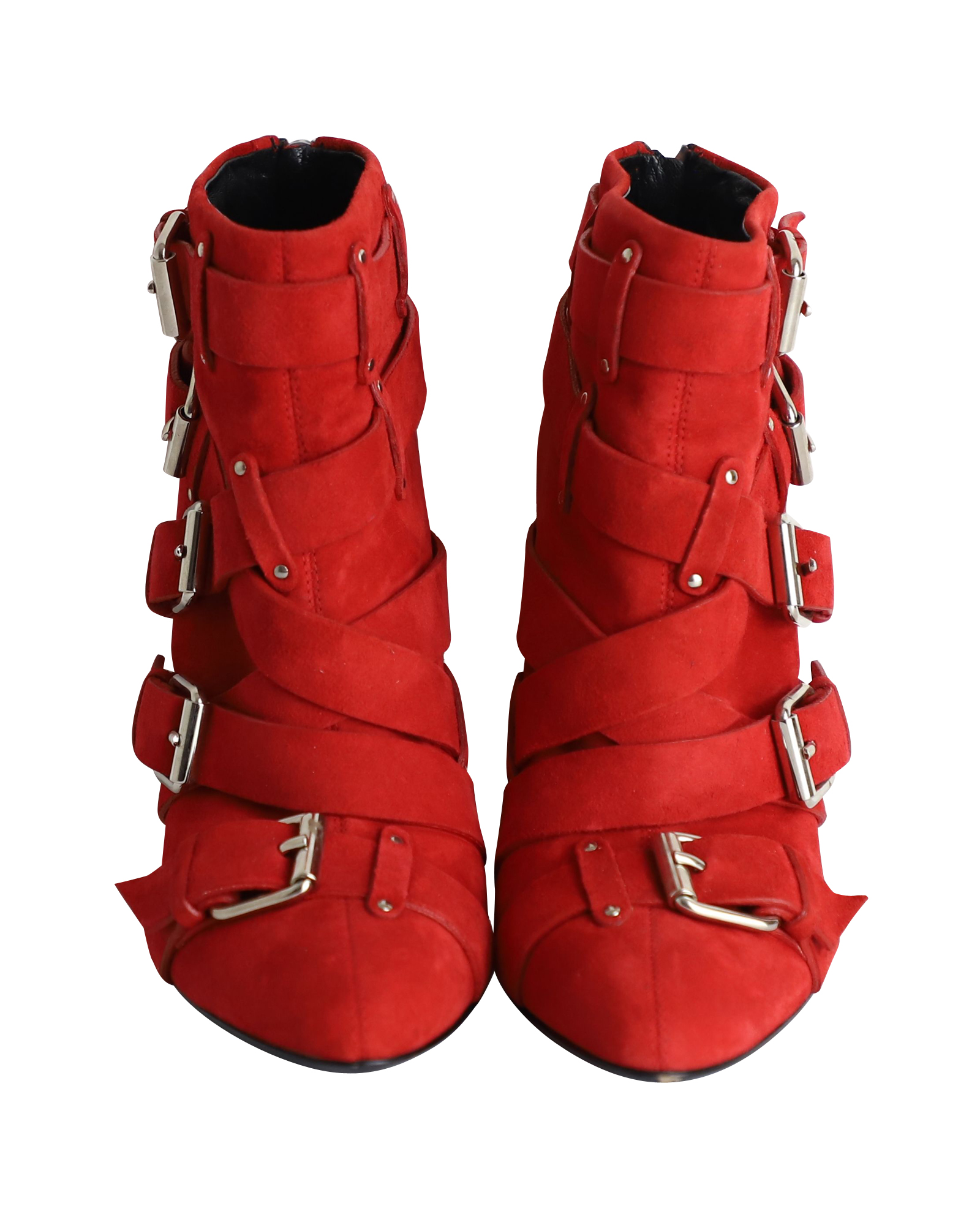 Collaboration Ankle Boots in Red Suede