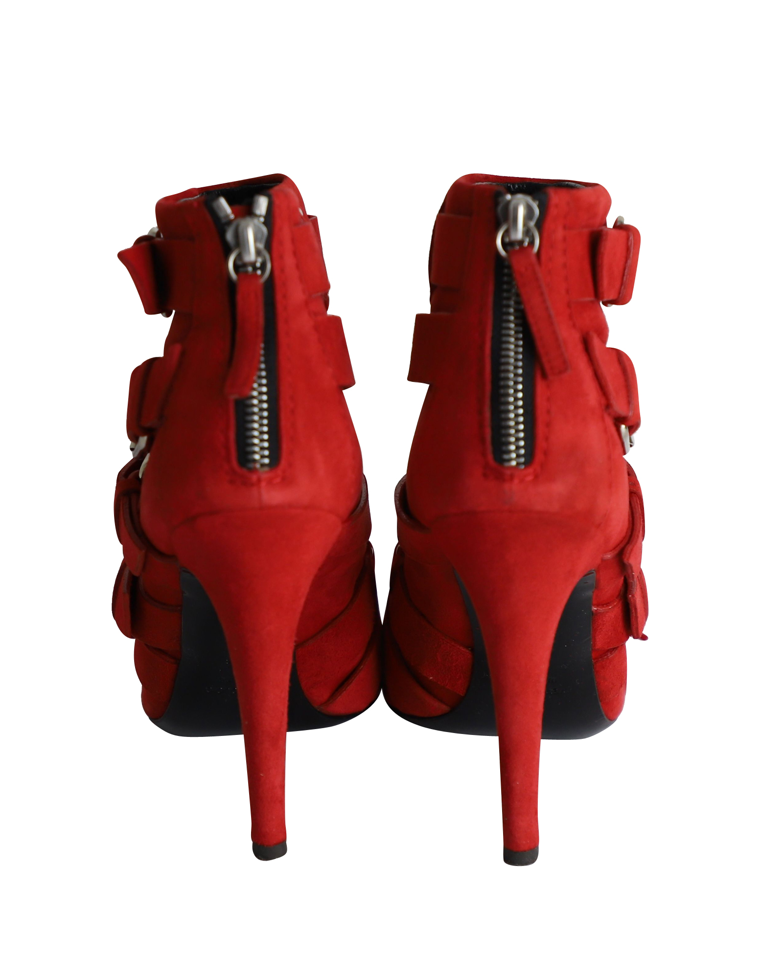 Collaboration Ankle Boots in Red Suede