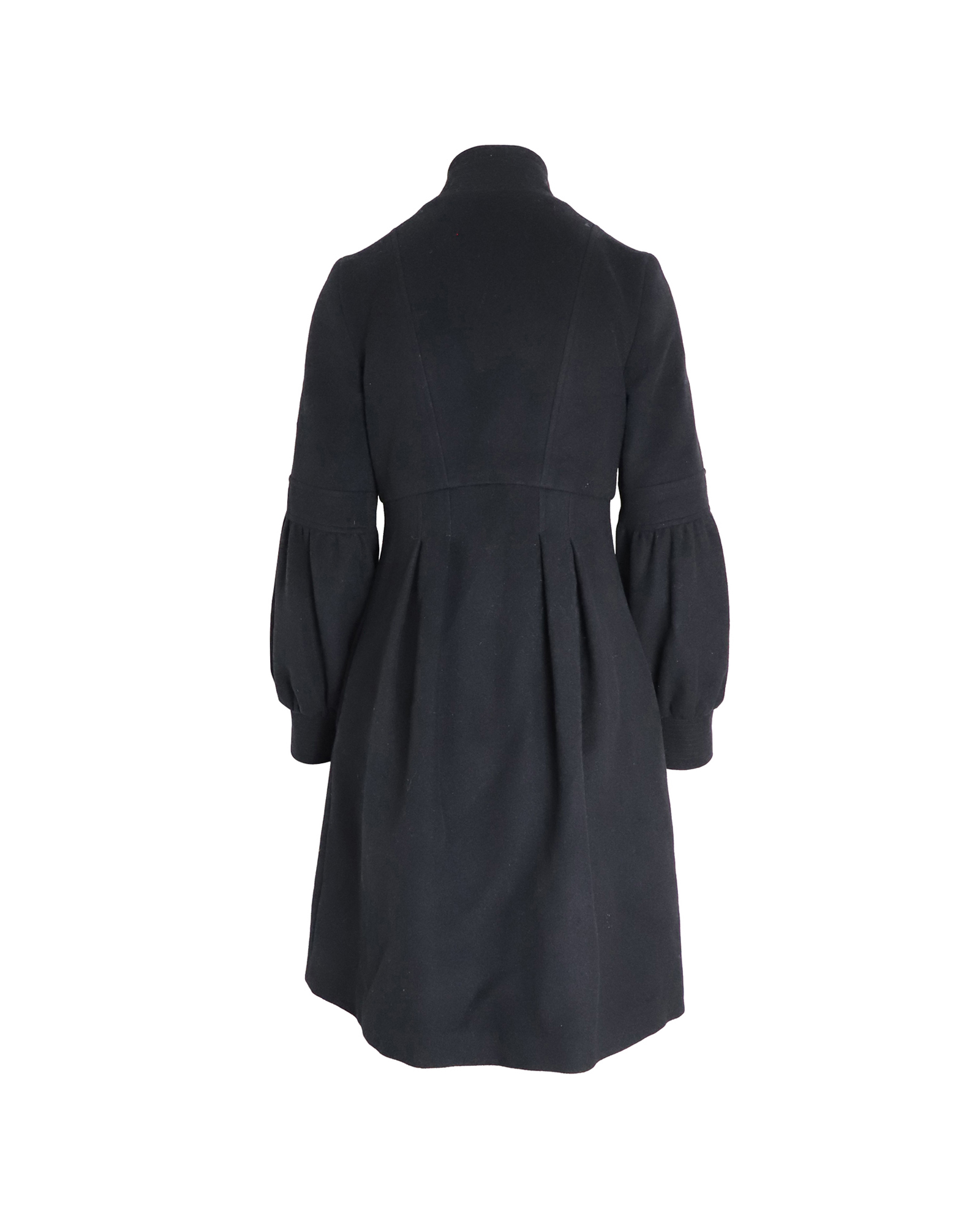 Classic Black Wool Dress Coat