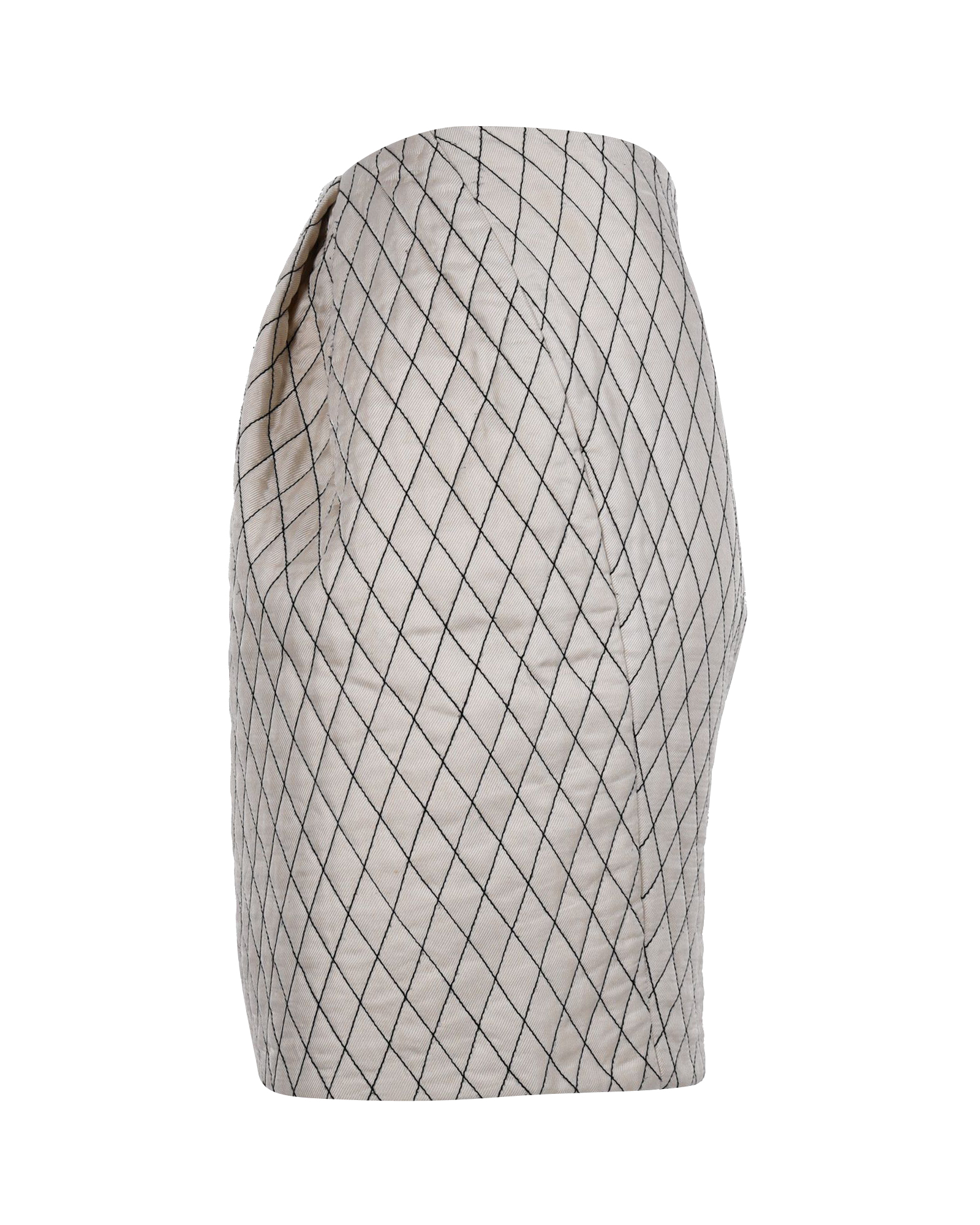 Quilted Silk Pencil Skirt