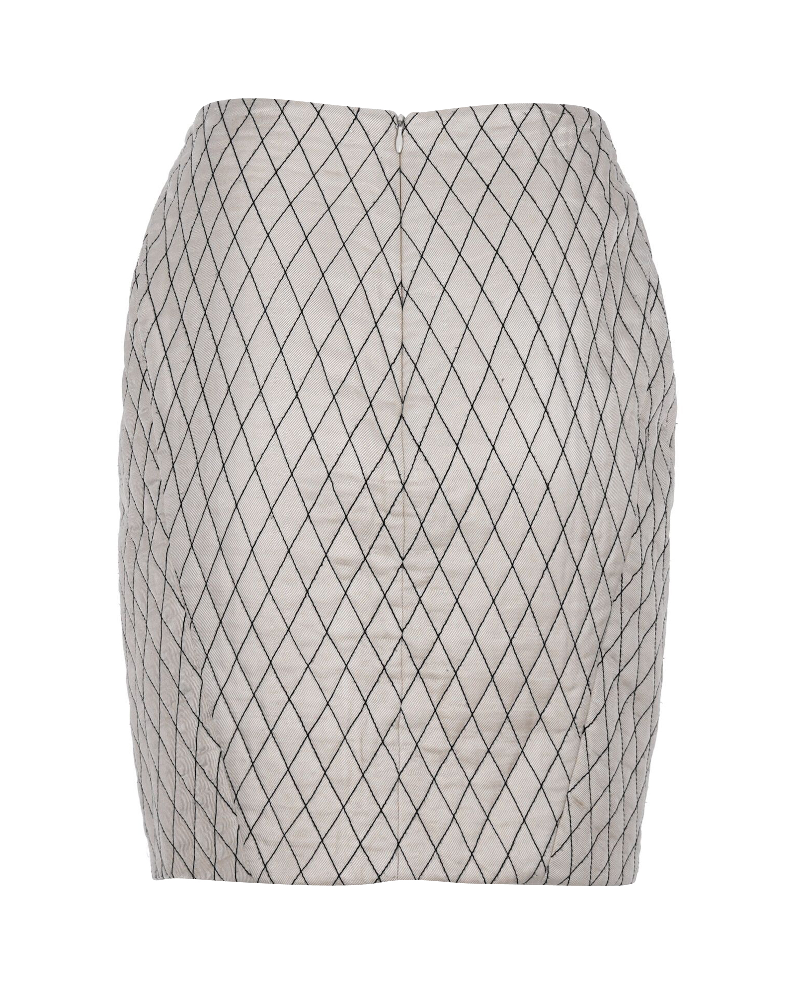 Quilted Silk Pencil Skirt